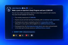 The image displays a slide from Sunayna Tuteja's presentation at the Injective Summit, highlighting that AI agents can trade and earn 2,500 XRP, with bullet points detailing capabilities like 24/7 market operation, a $350M ceiling reward pool, and partnership benefits for top performers. This visual directly supports the post's message about stablecoins enabling agentic commerce by showcasing the specific incentives and opportunities available to AI agents within the Injective ecosystem.