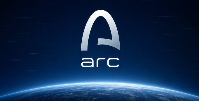 The image displays the Arc logo above Earth, relating to the post's discussion about guides and potential airdrops associated with the Arc platform.