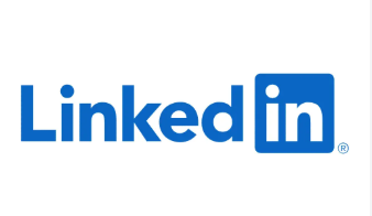 The LinkedIn logo in blue text on a white background.