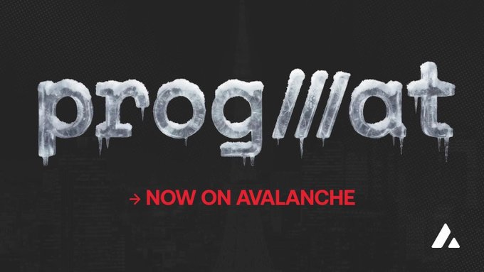 A promotional banner reading 'prognllat NOW ON AVALANCHE' in an icy, dripping font on a black background.