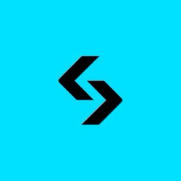A teal square logo featuring a black, stylized geometric symbol resembling interconnected arrows or the letter 'S'.