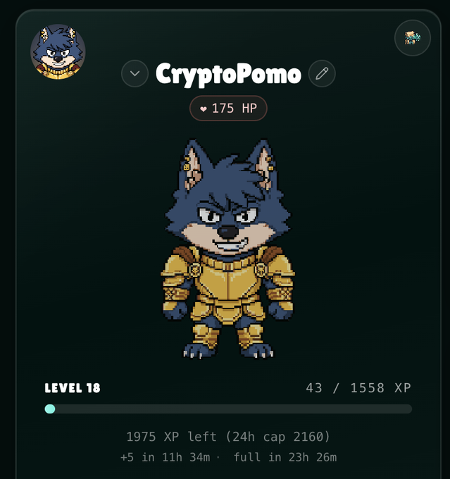 The image shows a screenshot from a social media platform, where a wolf character has been posted as a new member of the WolfSwap community. The wolf character is wearing a yellow outfit with gold accents and is standing against a black background. The post also includes information about the Wolfage app, which allows users to interact directly with the Wolfage community by posting updates or interacting with other members. The post mentions that Wolfage is now LIVE on @wolfswapdotapp and adds a new layer of engagement to the pack. It also highlights that Wolfage keeps expanding the ecosystem on @cronosapp and that it adds a completely new layer of engagement to the pack, allowing users to interact with other members directly through the app.