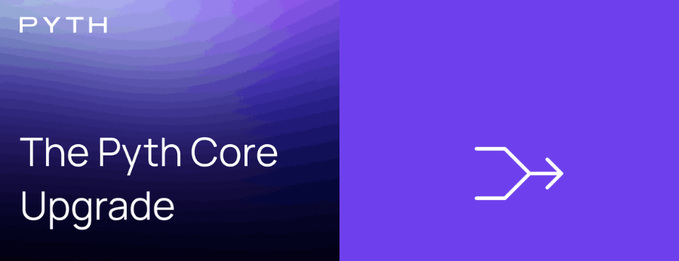 The image features a banner for the website Pyth Cores. The banner displays an arrow pointing towards the word "PYTH" and a purple square with a white arrow pointing upwards, indicating that the core will be paid starting July 31st.