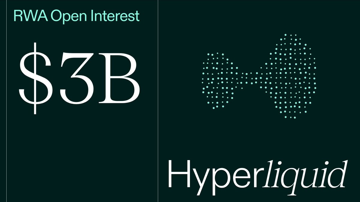 The image features a close-up view of a sign that reads "RWA Open Interest $3.3B Hyperliquid" with two dollar amounts displayed below it, indicating it's about the current interest rate for investment purposes within the cryptocurrency world. A small blue logo is also visible at the bottom right corner of the sign and a reference to a post explaining what this sign says in simpler terms. The caption "People don' t understand how big this is HyperLiquid is taking over the entire market" suggests that there's some debate or discussion about whether Hyper Liquid has taken over the cryptocurrency market, possibly related to the posted interest rate.