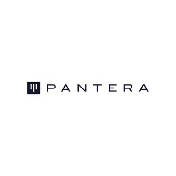 The image displays the Pantera logo, featuring a stylized icon next to the word "PANTERA" in bold capital letters. This logo accompanies a statement from Pantera Capital's Cosmo Jiang about "smart money" returning to Bitcoin, with a key resistance level at $82,000.