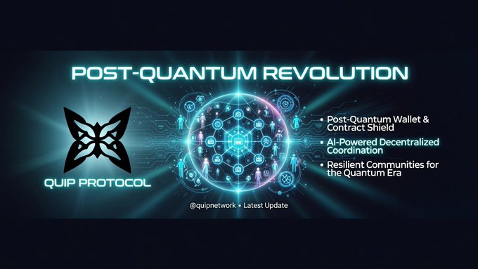The image features a blue butterfly graphic with the text "Post-Quantum Revolution" written above it. Below this, there are descriptions of the concept of Post-Quantum Cryptography (PQC) and its implications for security. The butterfly is positioned in the center of the image, drawing attention to the main topic.