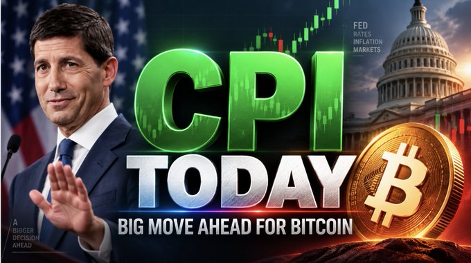 A YouTube thumbnail titled 'CPI TODAY - BIG MOVE AHEAD FOR BITCOIN' showing a man in a suit, the U.S. Capitol, and a Bitcoin coin.
