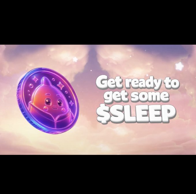The image features a coin with a cute face, which appears to be floating in space against a backdrop of clouds. The text "Get ready to get some sleep" is written below the coin, suggesting that there might be an advertisement or promotional material related to a sleep-related product or service.