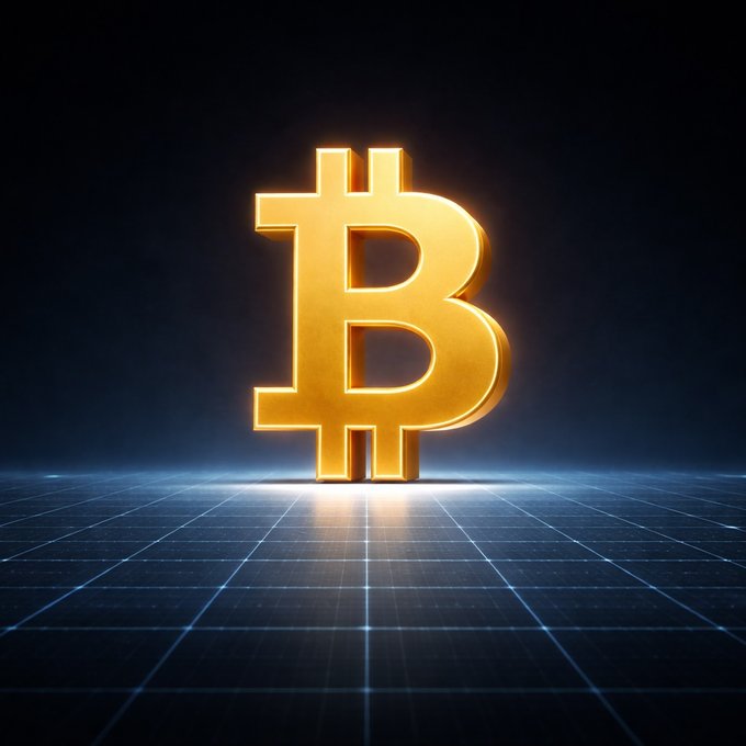 A glowing golden Bitcoin (₿) symbol stands prominently on a dark, gridded surface, evoking the digital and monetary nature of cryptocurrency. The image visually reinforces the post's discussion of Bitcoin's range-bound trading and lack of conviction amid weak liquidity, ETF outflows, and elevated loss realization.