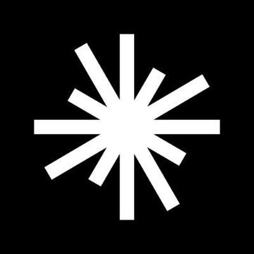A black square logo featuring a white asterisk or starburst design with eight radiating bars.