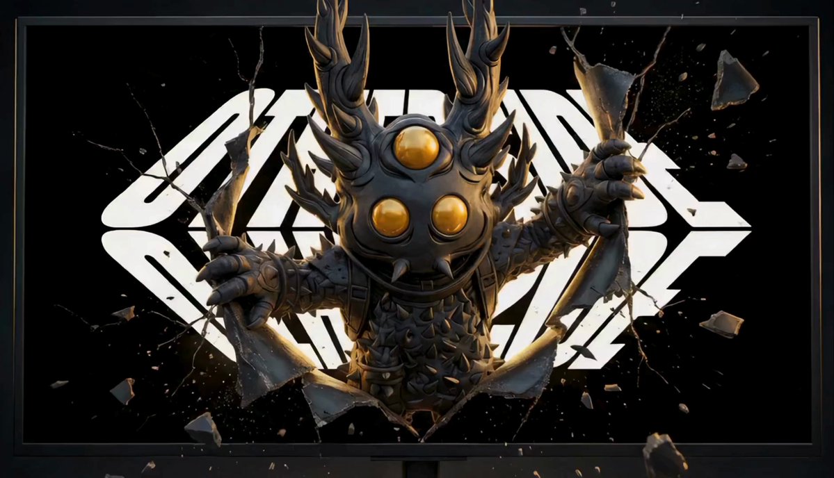 The image features a cartoon character with horns, holding up a sign that says "GM! Last Day of The Hunt, 369 Mission Completes on the Otherside, starting in 2 hours let us know if you want to join GM!.