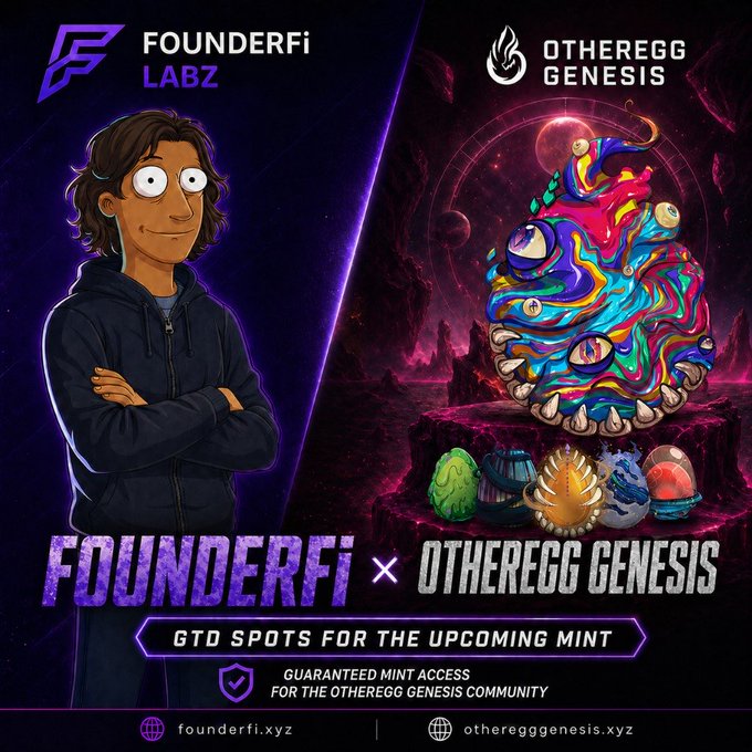 ersf and otheregggenesis logos, accompanied by a cartoon character, promote a gaming company on social media platforms.