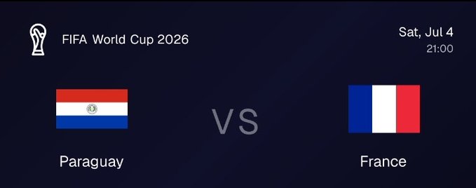 The image displays a promotional graphic for a FIFA World Cup 2026 match between Paraguay and France on Saturday, July 4 at 21:00, featuring their respective national flags. This relates to a social media giveaway where $500 will be split among 50 people who correctly predict the outcome of this Paraguay vs. France matchup, after liking, retweeting, and submitting their $SOL address.