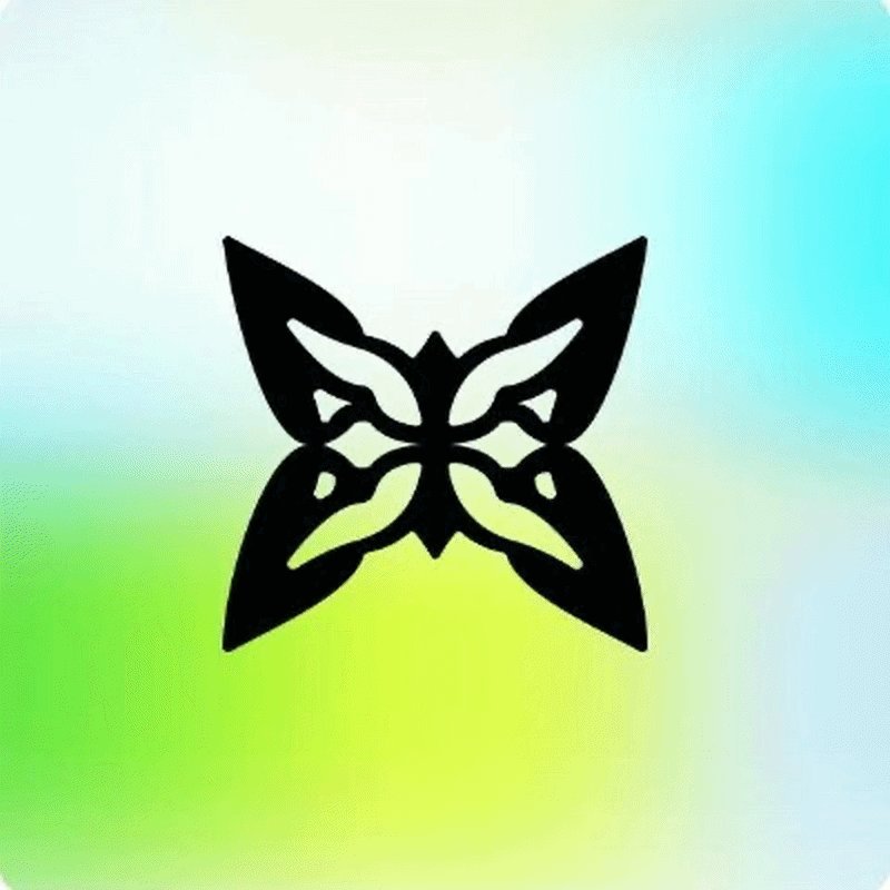 The image features a black butterfly graphic with a green background. The butterfly has a black outline against the green backdrop, creating an interesting contrast between the two colors. The text "I chose to seriously grind with @quipnetwork because: they are building an active post-quantum defense layer. They are building the world' s largest decentralized quantum computer." is written around the image, providing context and explaining why the butterfly graphic was chosen for its design.