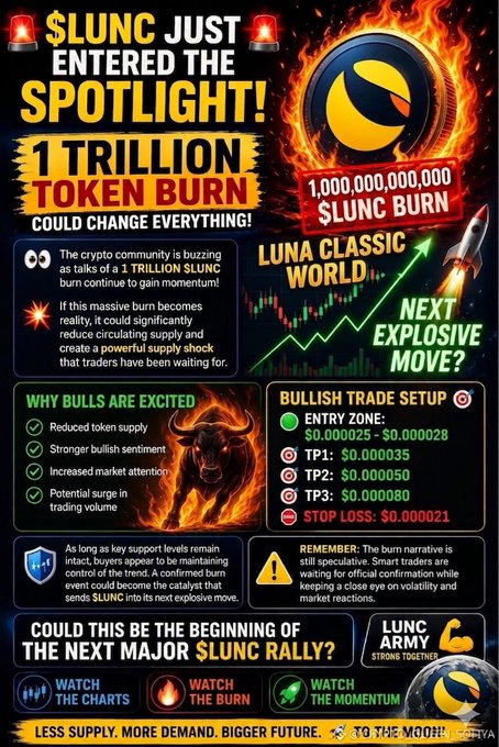 The image features a poster with a striking design, featuring a fire-like element that draws attention to the content of the poster. The poster is promoting an event or product related to cryptocurrency, specifically focusing on the potential burn of 1 TRILLION tokens. The text on the poster highlights this burning issue and encourages people to watch for more information about it.