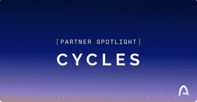 A graphic with a purple gradient background displaying the text '{PARTNER SPOTLIGHT} CYCLES' with an Avalanche logo in the bottom right corner.