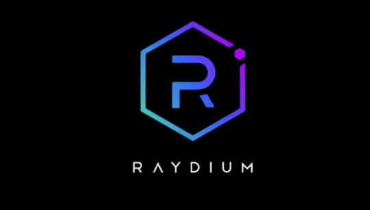 The image shows a logo for a company called Raydium against a black background with a gray border. The name "Raydium" is written in white capital letters at the bottom of the image, above the logo. There are two pools of water depicted below the logo - one is blue and green-colored while the other is just clear. Above these pools, there's an arrow pointing to them, indicating that they have been drained or emptied from the pools. The entire scene includes some text that reads: "An attacker just drained  $1.34 Million out of Raydium, from pools that have been dead since 2001. Raydium retired these old pools years ago and moved everyone to newer ones, but never actually switched off the old contracts. They sat live onchain, unused, until today someone".