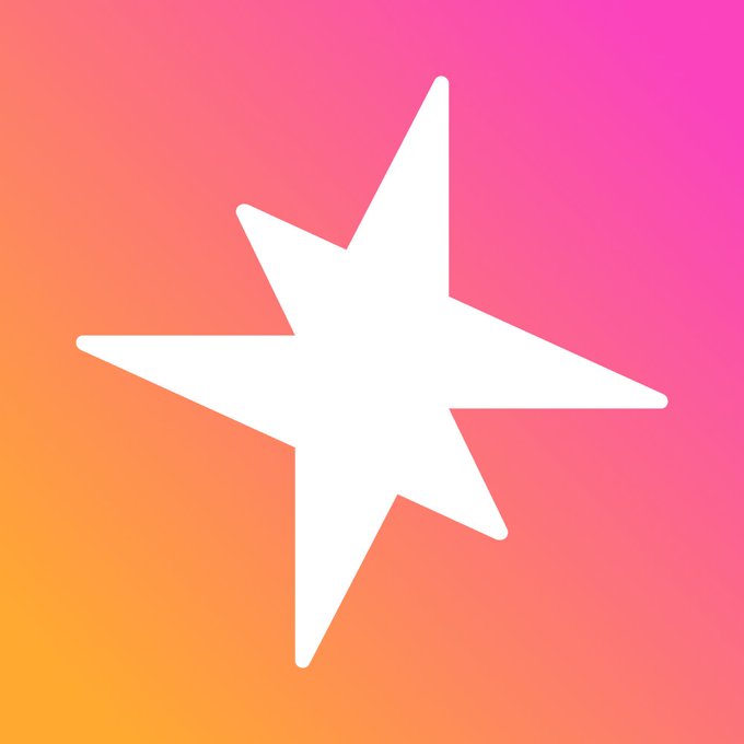 A white six-pointed star graphic centered on a gradient background transitioning from pink in the upper right to orange in the lower left.