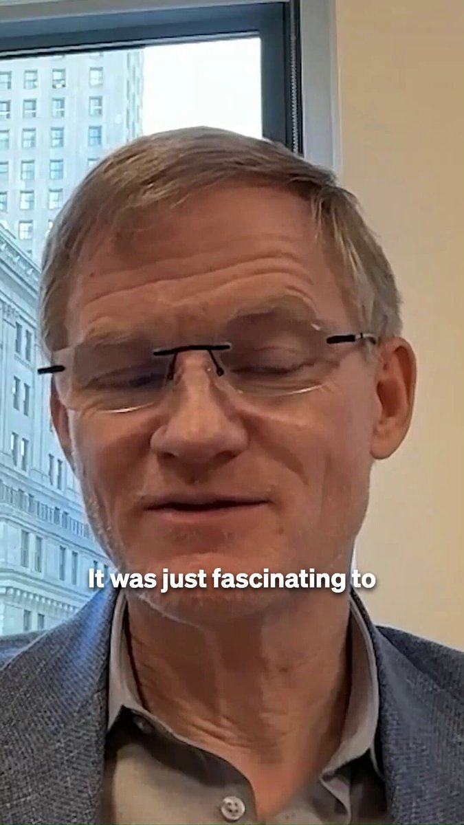 The image features a man wearing glasses with his head tilted back as he looks at something or someone behind him. The caption below the photo reads "It was just fascinating to see @mikebelshe talking about bitcoin." This suggests that the man is intrigued by the conversation and wants to learn more about Bitcoin, which has been a hot topic in recent years due to its potential impact on traditional financial systems.

The image also includes text that says "It was just fascinating to see @mikebelshe talking about Bitcoin," indicating that the man's interest in Bitcoin is evident from the caption. The post seems to be discussing the concept of a system that can solve the double spend problem, which has caught the attention of many people who are curious about how money works and its potential future implications.

Overall, the image captures an interesting moment where someone is engaged in a conversation or discussion related to Bitcoin, and it appears that they find the topic fascinating enough to share their thoughts with others through a caption.