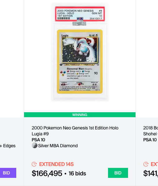 The image shows a collection of items, including a card with Pokémon cards displayed prominently, as well as other Pokémon cards scattered around. The main focus of the image seems to be centered around the Pokémon cards themselves, possibly for sale or distribution purposes on a platform like eBay or Phygital.