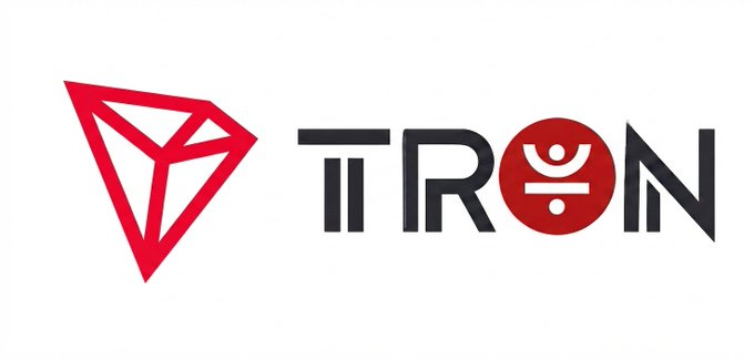 The image shows the TRON logo, featuring a red, geometric diamond-shaped icon beside the bold "TRON" wordmark in dark text, with the "O" stylized as a red circular emblem. This branding aligns with the post's theme, as TRON is a blockchain network where reducing gas/token transaction barriers is central to driving mainstream on-chain adoption.