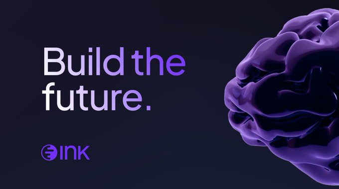 The image features the text "Build the future." alongside the INK logo, promoting tokenized finance and an incentive to start a Kraken Prop evaluation by August 2nd for bonus Ink Points.