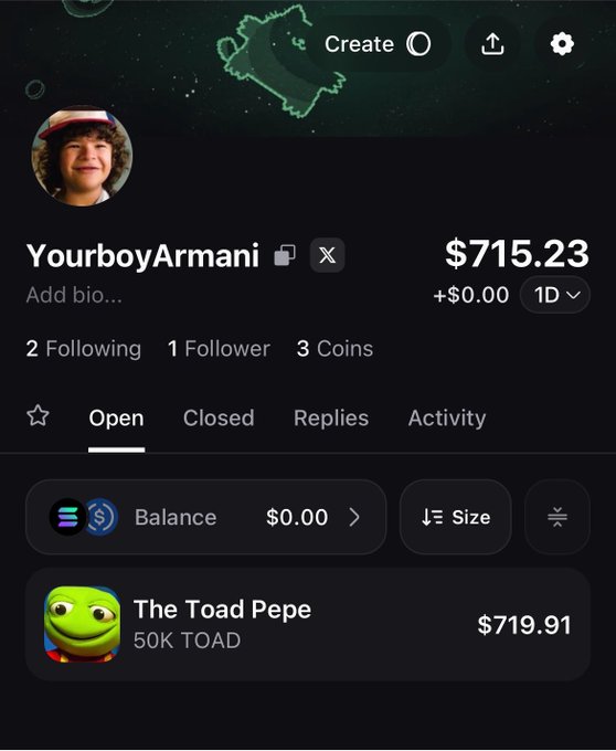 YourboyArmani received $719.91 worth of 50K $TOAD, as shown in the screenshot of their crypto wallet. This confirms the initial $700 claim of receiving $TOAD from @mdudas.