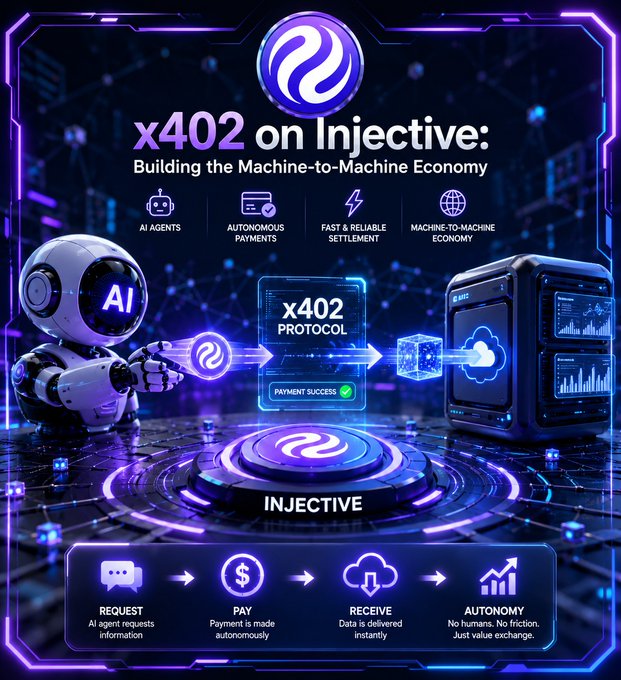 The image features a robot with an AI face and a human-like body interacting with a computer screen displaying information about the x402 payment gateway. The focus of the image is not on the payment mechanism itself, but rather on the concept represented by the x402 payment gateway. This concept emphasizes the importance of humans in initiating transactions and accessing services through this innovative payment system.