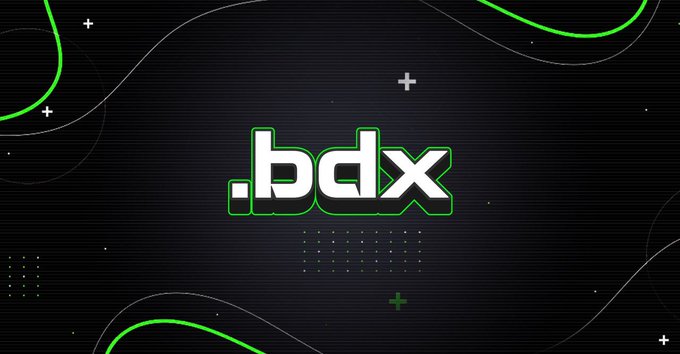 A dark graphic with green accents featuring the text ".bdx" in stylized white and green lettering.