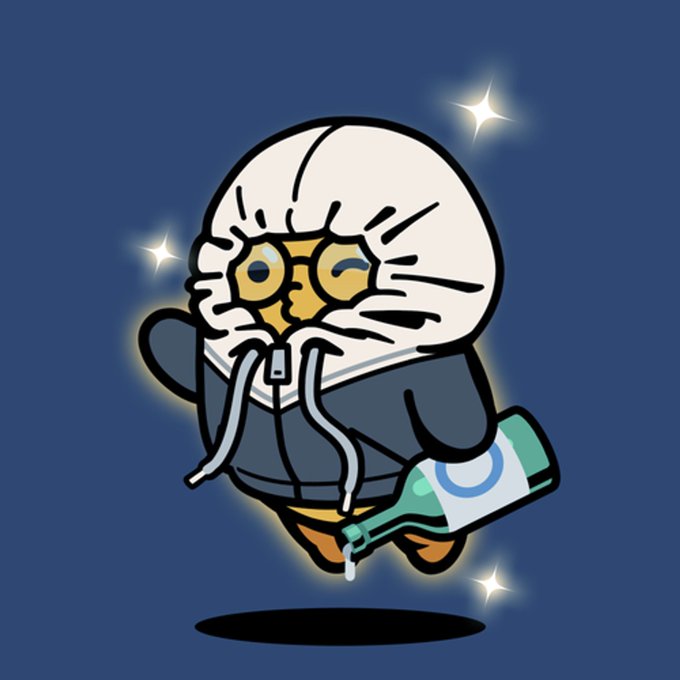 A cartoon character wearing a white hood with yellow eyes and a blue puffer jacket appears to be skateboarding while holding a spray paint can with IKZ branding visible on it. The illustration accompanies a social media post announcing the sale of GRAIL BEANZ #14040 NFT on OpenSea for 0.208 ETH.