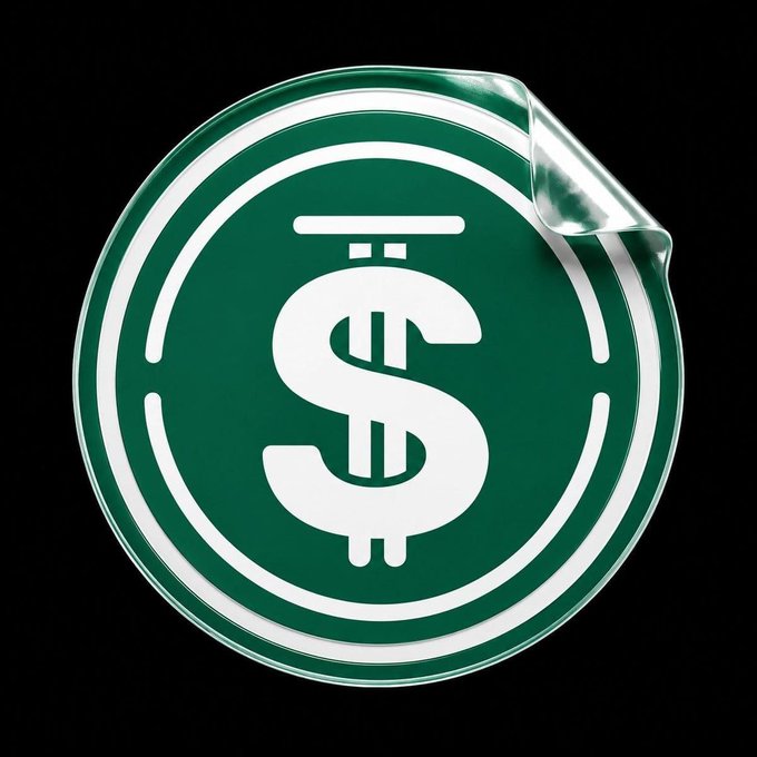 A close-up of the green USDD cryptocurrency coin logo featuring a dollar sign symbol on a black background.