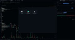 A dark, blurry screenshot of what appears to be a trading platform interface with a pop-up dialog box open.