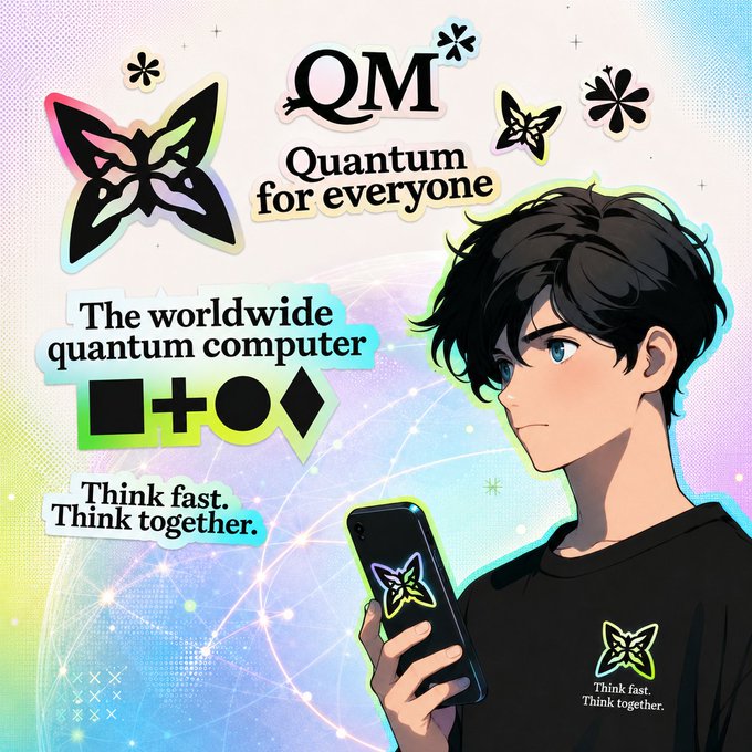 The image features a young man holding up his cell phone with a butterfly design on it. The background behind him has a colorful pattern that includes various shapes and designs. There are also several butterflies scattered throughout the scene, adding to the overall visual appeal of the image.