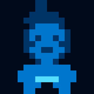 The image features a blue character with a face, possibly a cartoon or pixel art style, sitting against a dark background. It appears that this character has been posted on an online platform called OpenSea, where people can apply for various opportunities such as minifrens. The character is described in the caption as "MINIFRENS is live on OpenSea. opensea.io/collection/min  …" and it's also referred to as a "Chimpers" or "Theorem". This suggests that the image might be related to a discussion, competition, or event involving minifrens characters posted on this platform.