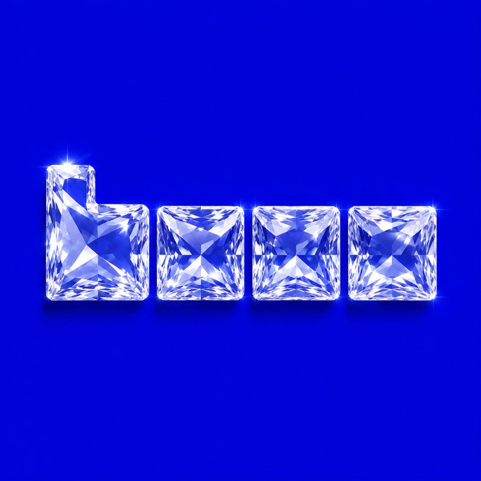 The image features a blue background with four square diamonds of varying sizes arranged in a straight line. The largest diamond is positioned at the top, while the smallest one is located at the bottom right corner. The diamonds are all identical in size and shape, creating a sense of uniformity and balance within the composition. This arrangement could be interpreted as a visual representation of progress or growth, with each diamond symbolizing a step forward towards achieving a goal.
