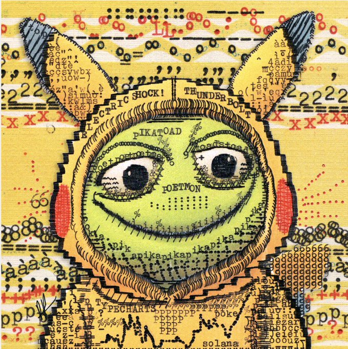 A green cartoon frog character wearing an aviator hat with ear flaps is overlaid on a yellow stock chart background filled with scattered alphanumeric text including "PIKAPOAD," "POETMON," "ELECTRIC SHOCK," and "THUNDERBOLT," visually representing the $TOAD memecoin community's bullish outlook as they announce new leadership and growth plans.
