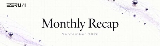 A 'Monthly Recap' title card for September 2026 with the Zerui logo, featuring water droplets on a light background.