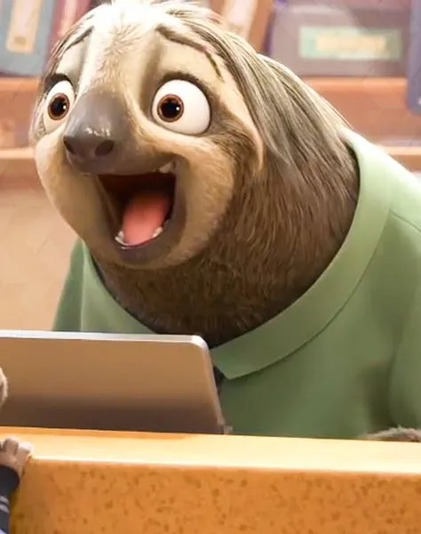A startled-looking sloth from Zootopia stares wide-eyed at a screen, perfectly capturing the bewildered expression of someone just now tuning into a conversation. The caption "Guy who just started paying attention today" humorously mirrors the sloth's shocked, wide-mouthed reaction, as if processing everything happening around him.