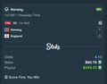 A dark-themed financial tracking app screen labeled 'Stats' showing a portfolio value of $803.10 and a small gain of $583.65.