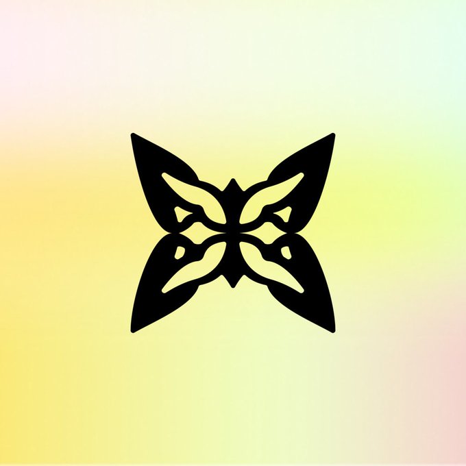 A stylized black butterfly silhouette is centered on a soft pastel gradient background blending yellow, pink, and mint green hues, visually echoing the post's theme of transformation and adaptive growth as Quip Network's compute coordination network evolves through real workload feedback loops.