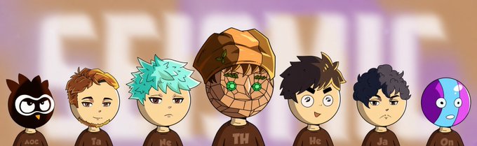 A row of cartoon character avatars with the word 'ETHNIC' faintly visible in the background, labeled with abbreviations including AOC, Ta, Me, TH, He, Ja, and On.