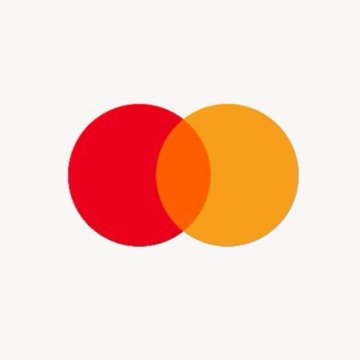 The image features a logo for Mastercard, which consists of two circles with different colors - one red and one yellow. The red circle has a smaller orange circle inside it. The text "JUST IN" is written below the logo, and there are additional words that seem to be related to Ripple's settlement network or cryptocurrency exchange.