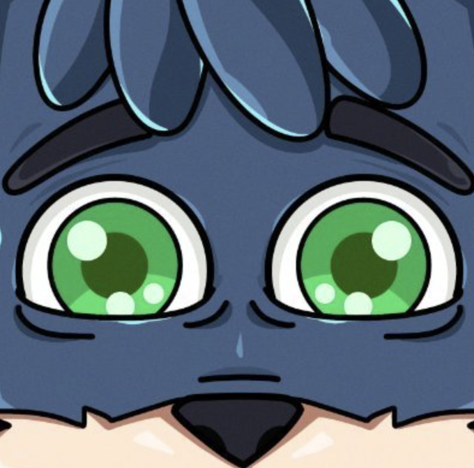 The image features a close-up of a person's face, with their eyes looking directly into the camera. The person has a blue mask covering their eyes, giving them an intense and mysterious appearance. The background of the image is black, which contrasts with the blue color of the mask and makes it stand out even more.