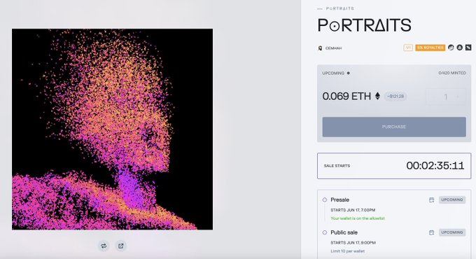 The image presents a screenshot from an online marketplace for portrait photos, specifically with an image that looks like a skull or skeleton with its head facing towards us. The seller has priced it at 0.09 eth and set off a payment via bitcoin (ETH). The image also includes text related to the purchase process, such as "Today we are at this stage." In the context of the post, it seems there is a discussion about interest rates for ETH or Bitcoin wallets.