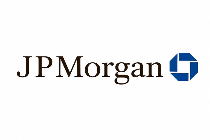 The JPMorgan corporate logo featuring the company name in black serif text alongside its blue octagonal emblem.
