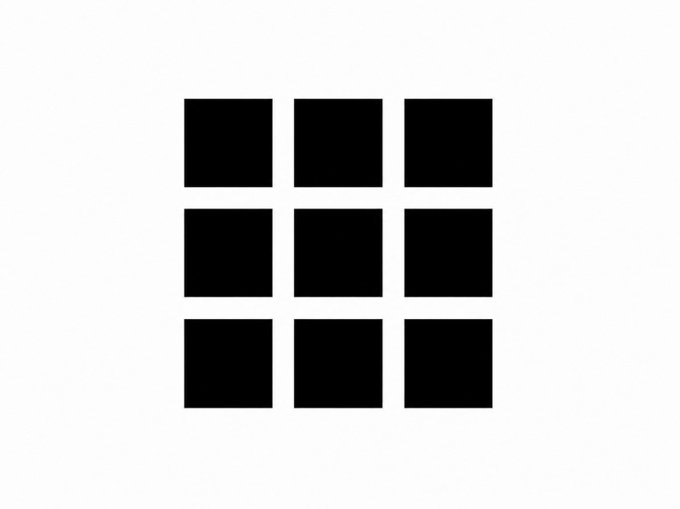 A simple black 3x3 grid icon on a white background.