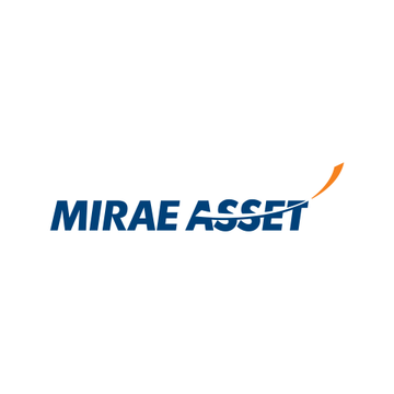 The image displays the Mirae Asset logo, featuring the company name in dark blue lettering with an orange accent swoosh, which directly relates to the news of South Korea's Mirae Asset targeting $109 billion in client digital assets through its subsidiary Digital X.