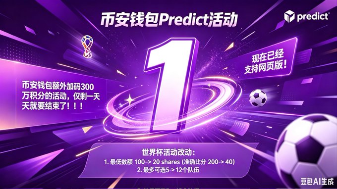 The image features a poster for a soccer game, with a large number one prominently displayed at the top of the poster. The background of the poster is purple, which complements the white text that reads "Prediction" above the number 1. There are also several soccer balls scattered throughout the poster, adding to the overall theme of the event.