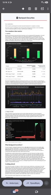 A webpage about "Backpack Securities" displaying investment content including charts, market data, and sections like "Two insiders that matter" and "Why Backpack Securities?"