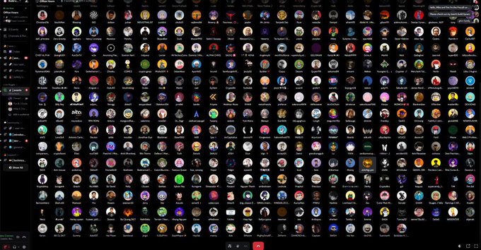 A screenshot of Discord showing a 'Offline Users' list with numerous user avatars and usernames arranged in a grid format.